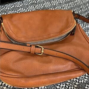 Moda Luxe Tan faux leather crossbody bag